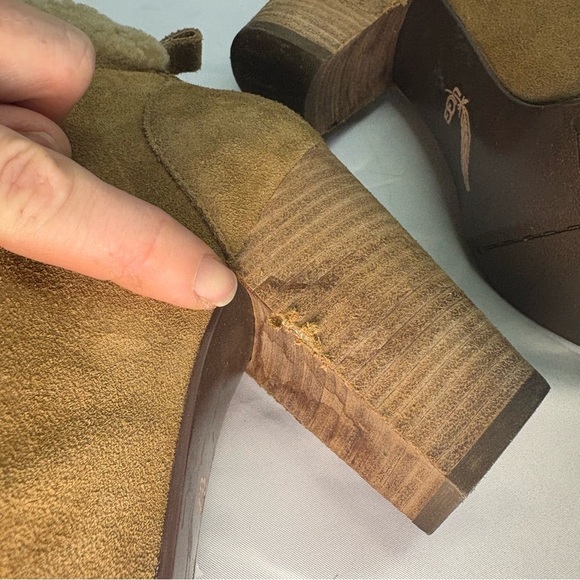 UGG Analise Lace Up Booties Women’s 10 Chestnut Brown Heeled Sheepskin Lined - Picture 9 of 13